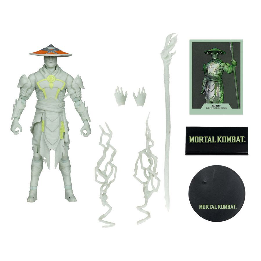 raiden mortal kombat glow in the dark edition gold label 7 figure