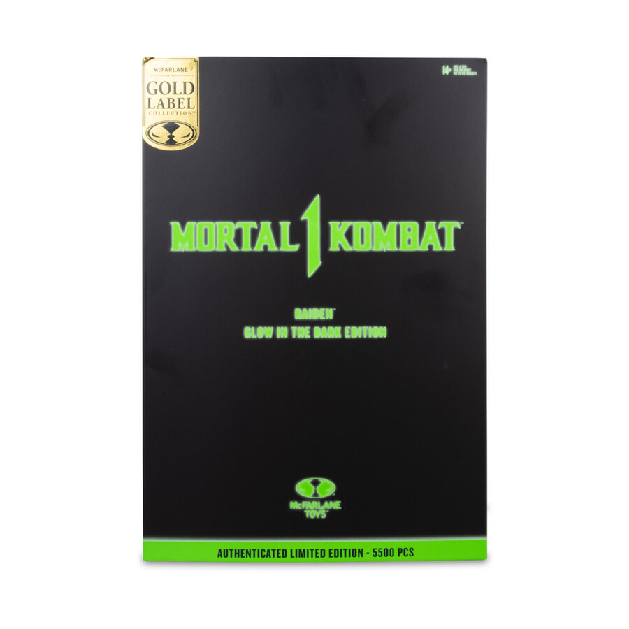 raiden mortal kombat glow in the dark edition gold label 7 figure