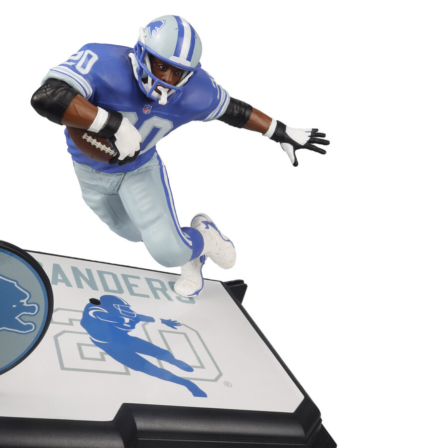 barry sanders wblue jersey detroit lions gold label nfl 7 figure mcfarlanes sportspicks