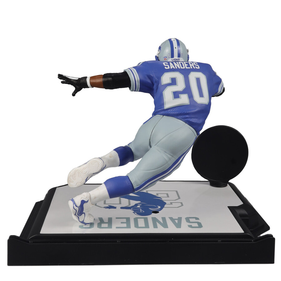 barry sanders wblue jersey detroit lions gold label nfl 7 figure mcfarlanes sportspicks