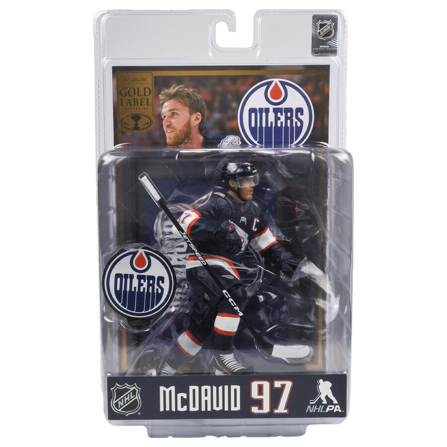 connor mcdavid wspecial edition jersey edmonton oilers gold label nhl 7 figure mcfarlanes sportspicks signed by todd mcfarlane 2001