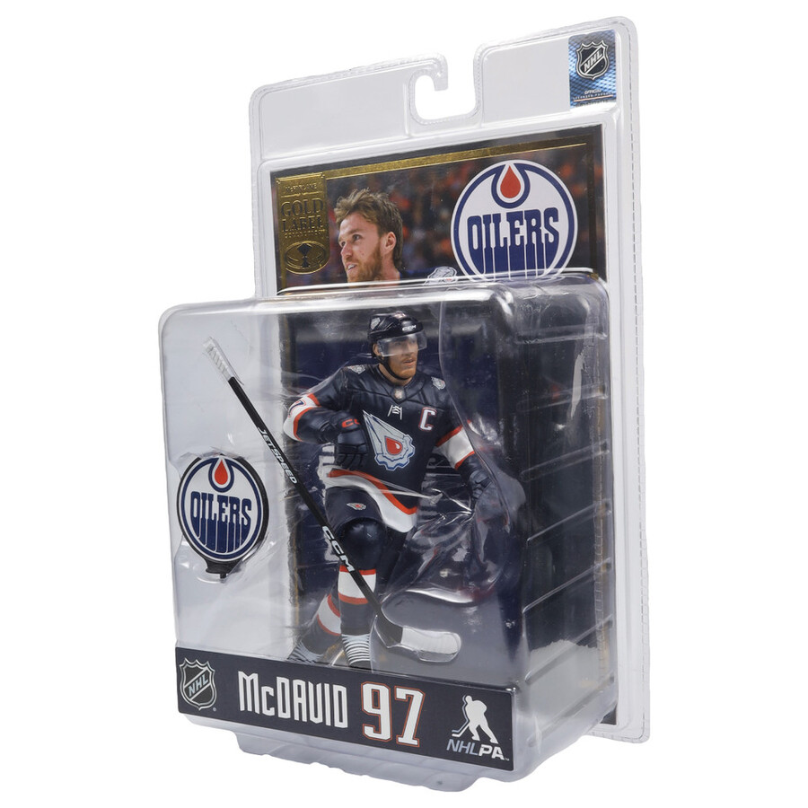 connor mcdavid wspecial edition jersey edmonton oilers gold label nhl 7 figure mcfarlanes sportspicks signed by todd mcfarlane 2001