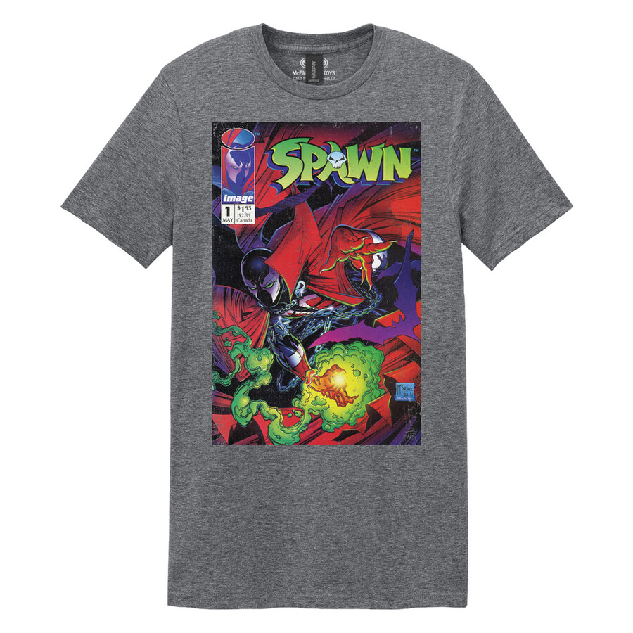 spawn comic 1 super-sized comic print t-shirt graphite gray