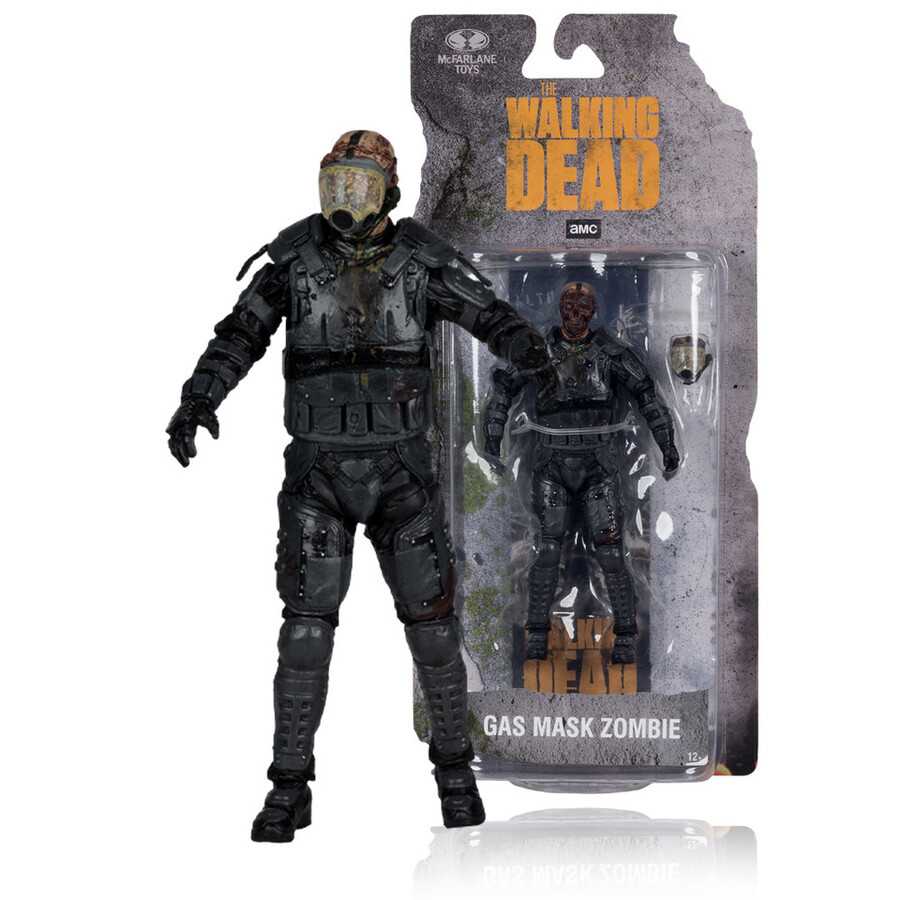 gas mask zombie the walking dead 5 figure