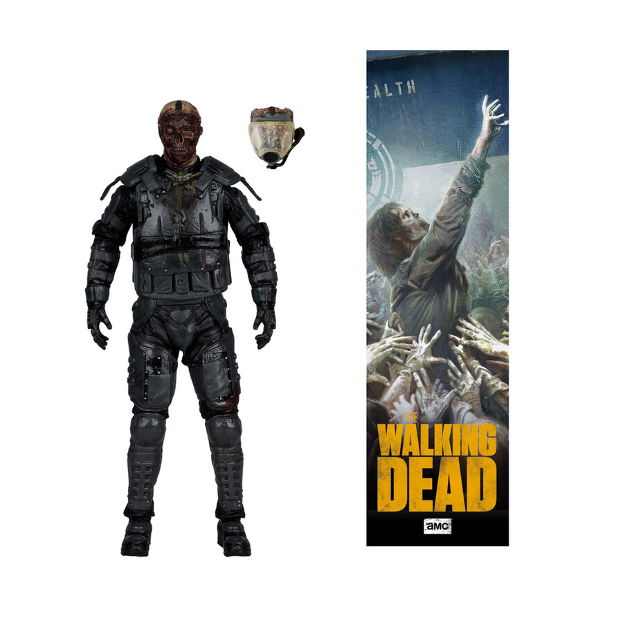 gas mask zombie the walking dead 5 figure